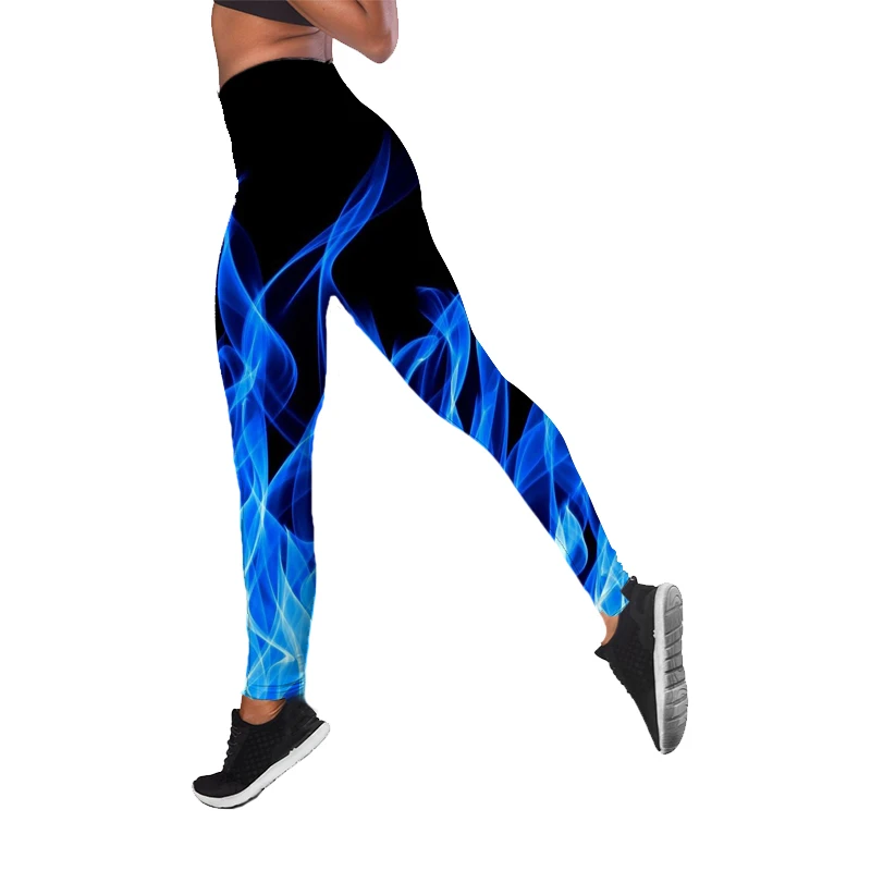 Sport Leggings Women High Waist 3D Digital Fire Flame Printed Yoga Pants Workout Legins Gym Clothing for Female Leggins Femme crossover leggings