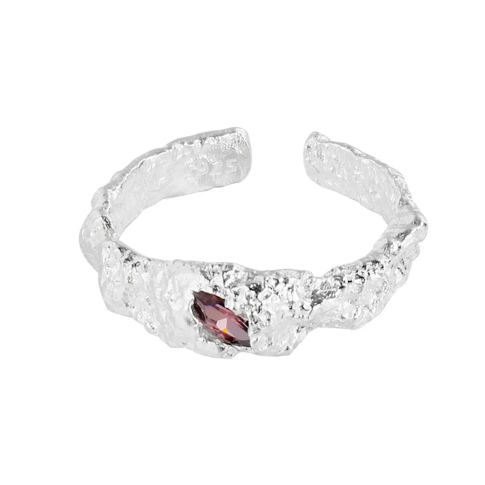 New 2023 Fashion Pleated Ring Women's Silver Colour Open Ring Horse Eye Stone Ring Banquet Jewelry Accessories Gift