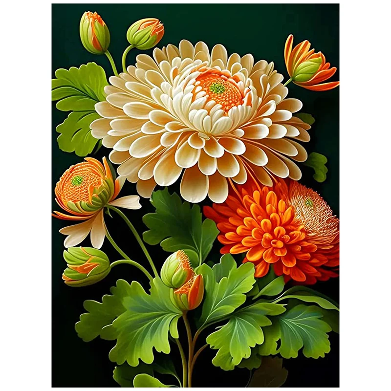 

Flowers 5D Diamond Painting Embroidery Chrysanthemum Drill DIY Diamond Mosaic Painting Rhinestone Cross Stitch Kits Home Decor