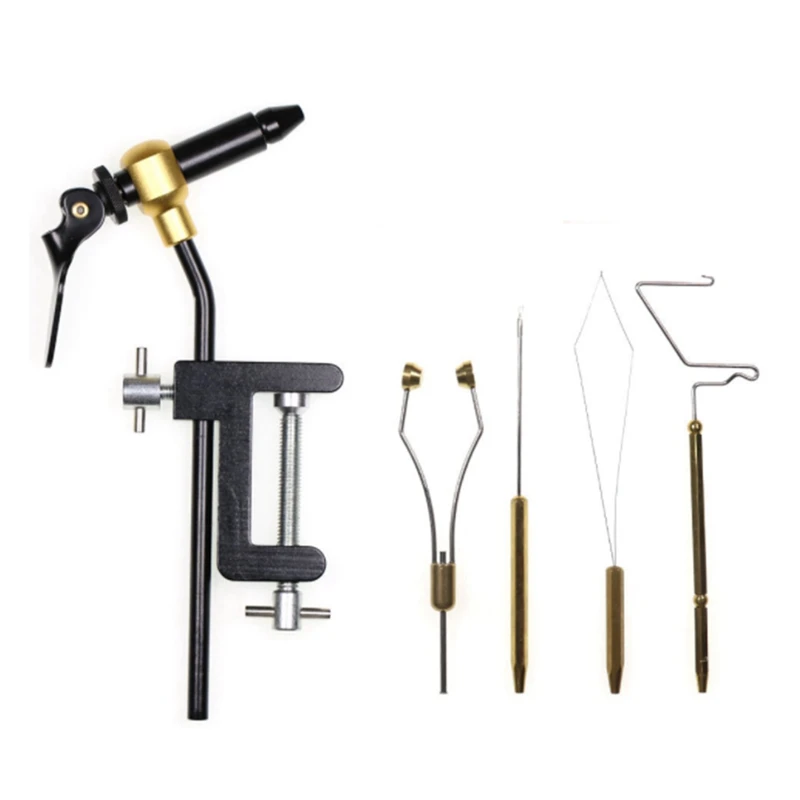 

Quality Fly Tying Vise Kit With Bobbin Holder Threader Whip Finisher Pliers For Jig Bait Flying Hook Accessories