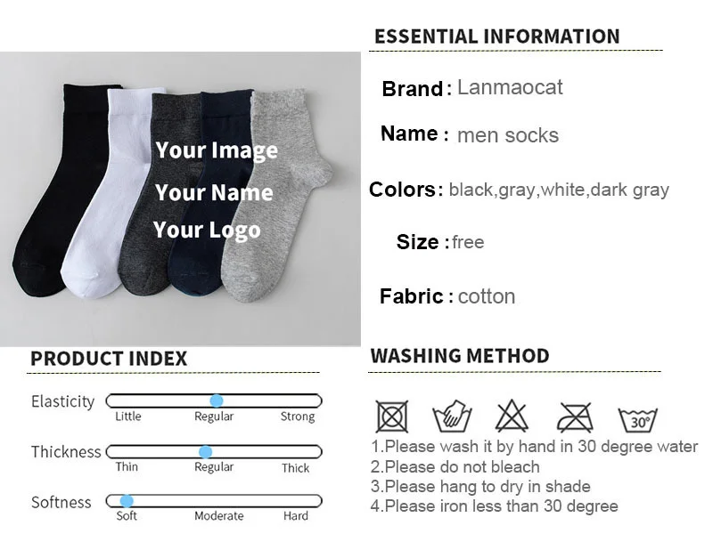 Men Cotton Socks OEM Male Middle Tube Socks Custom Printing Cotton Socks For Man Business Soft Socks 10 S9ca9f19338874eb696f37220871244ccq