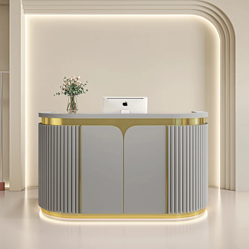 

Luxury Modern Simplicity Reception Desk Nordic Clothing Store Information Desk Beauty Salon Mesa De Madera Blanca Furniture