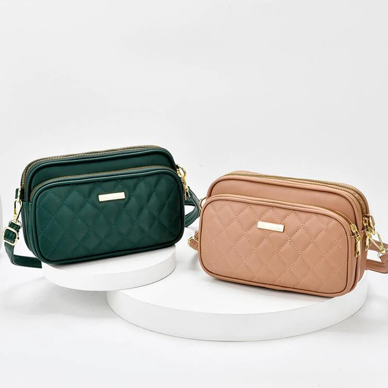 Trendy Quilted Design Crossbody Bag For Women Brand Small Shell Shoulder Bags Ladies PU Leather Small Handbags Phone Purse