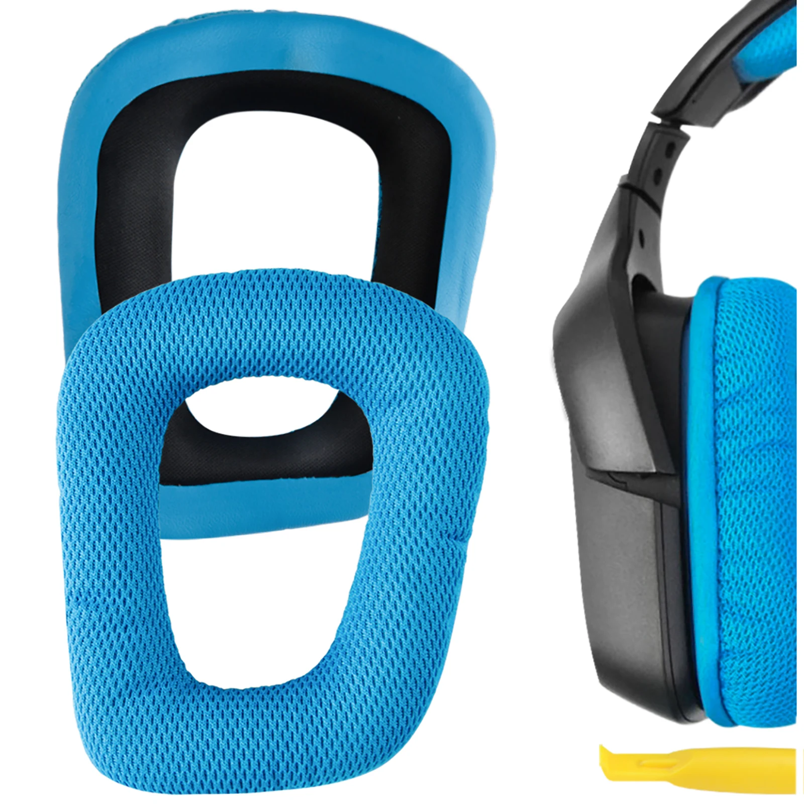 Cuscinetti Auricolari Di Ricambio In Tessuto A Rete Geekria Quickfit Per Cuffie Logitech G930, G430, G432, G332, G35, F450