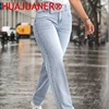 Womens Jeans Y2k Jeans Baggy Jeans Blue Casual Light Wash Overlapping Waist Relaxed Straight Leg Denim Pants for Ladies