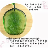 GOOD LUCK pocket travel efficacious Mascot Bless Safe Green Tara Guanyin Buddha Avalokitesvara Crystal Pendant Buddhist Amulet 2