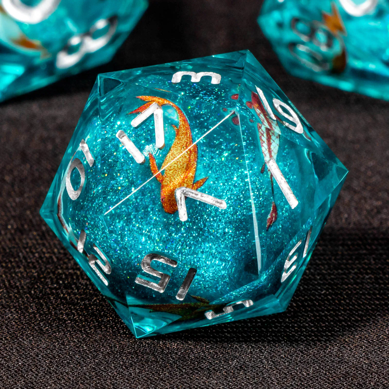 DND 주사위 세트 D&D, 액체 코어 날카로운 모서리 주사위 세트 던전 앤 드래곤, 롤플레잉 게임용 RPG 다면체 레진 주사위 세트