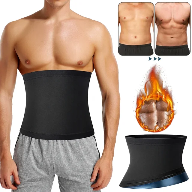 Hommes Abdomen réducteur Sauna corps Shaper Fitness sueur tondeuse ceinture taille formateur ventre minceur Shapewear taille formateur Corset nous 1