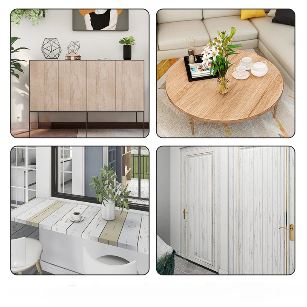 

Wood Grain Wallpaper Self-adhesive Bedroom Wardrobe Desktop Wooden Door Stickers Furniture Renovation Room Decor Contact Paper