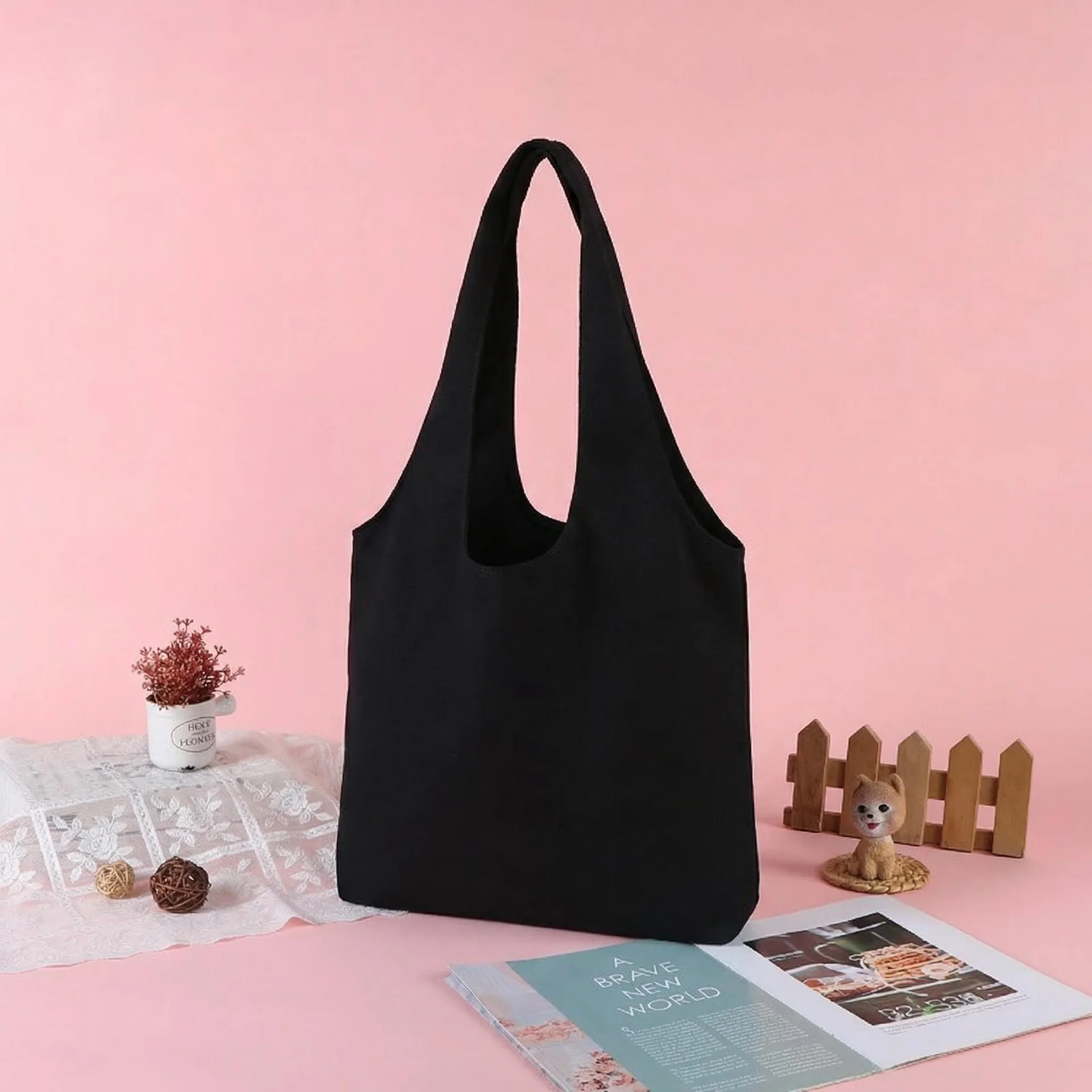 Sustainable Large-Capacity Canvas Tote and Crossbody Bag