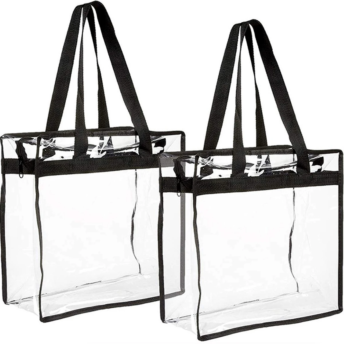 2Pcs Clear Tote Bags Large Capacity Transparent Shoulder Bag with