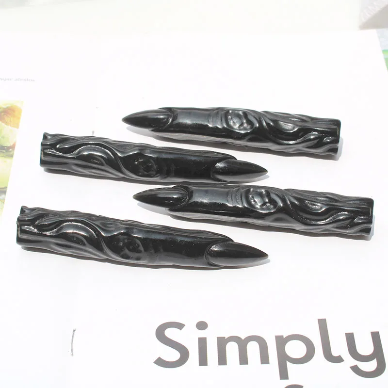Hot selling natural crystal obsidian witch finger decoration handmade carved ornaments 2
