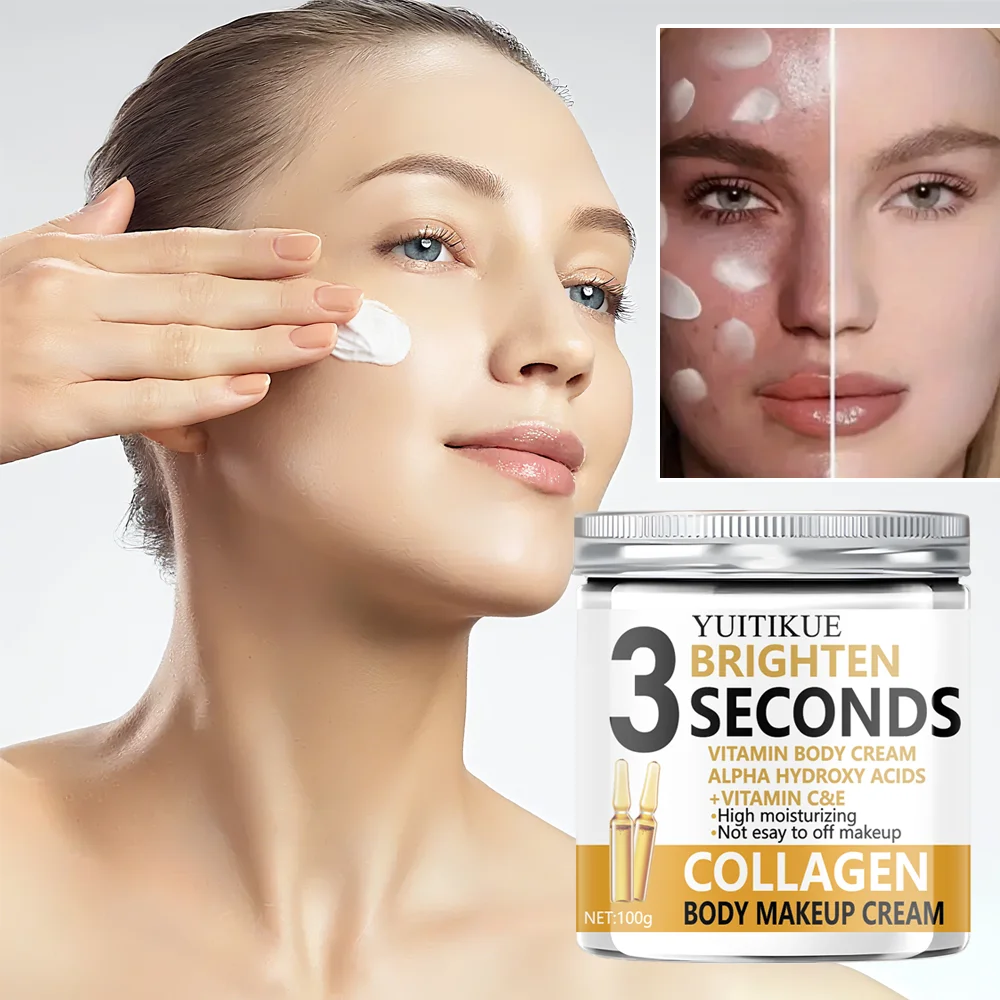 Collagen Body Cream, Brightens in 3 Seconds, Vitamin Body Lotion, α-Hydroxy Acids, Vitamins C & E, High Moisturization