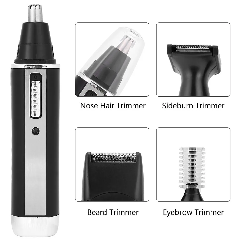 4-in-1 Rechargeable Mens Electric Nose Ear Hair Trimmer Womens trimming sideburns eyebrows Beard Hair Clipper Cut Shaver