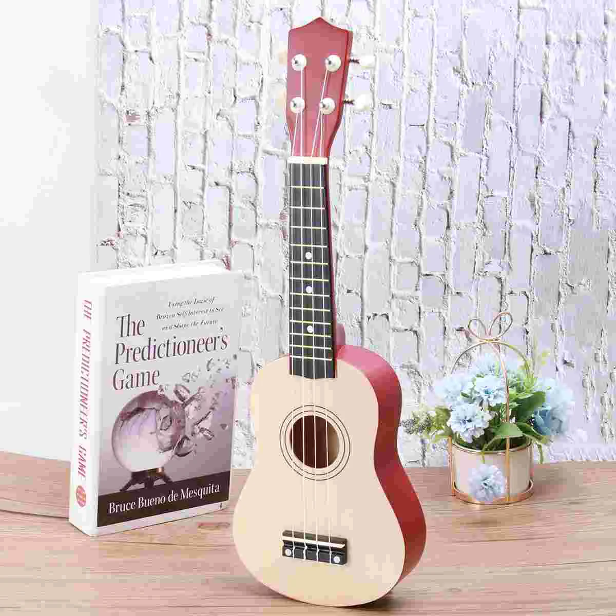 

Inches Ukulele Guitar Toy Wooden Ukulele Guitar Toy Funny Solid Wood Musical Instruments Model Toy Early Educational Toy