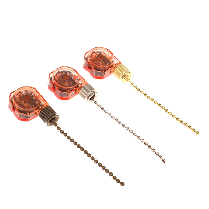New 3 Speed Pull Chain Control Brass 4 Wire Ceiling Fan Chain Switch Replacement Speed Control Switch For Fan Wall Lamps Switch