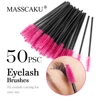 MASSCAKU Cleaning Eyelash Brushes Fake Eyelashes 50pcs Makeup for Women Individual Lashes CLuster Matte Black Lash 1
