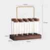 10x Single Dose Coffee Bean Cellar Tube with Wooden Holder Stand Glass Coffee Beans Storage Containers for Coffee Lovers 6