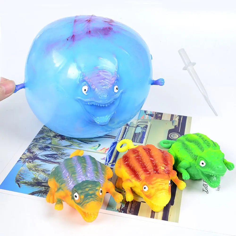 Inflatable TPR Stress Relief Funny Anxiety Kid Squeeze Ball Blowing Dinosaur Animal Toy Balloon