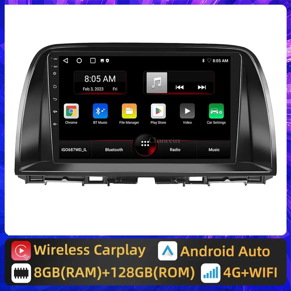

Автомобильная стереомагнитола 2 din Android 13, мультимедийный видеоплеер для Mazda CX5 CX-5 CX 5 2012-2015, GPS-навигация, беспроводной Carplay 2 din