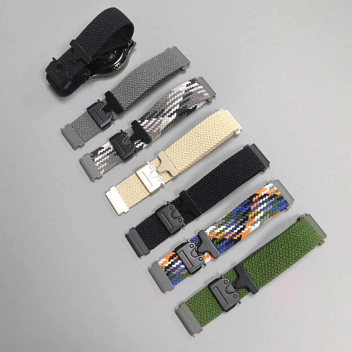 Braided Parachute Buckle Nylon Watch Strap - 20/22mm Adjustable Bracelet