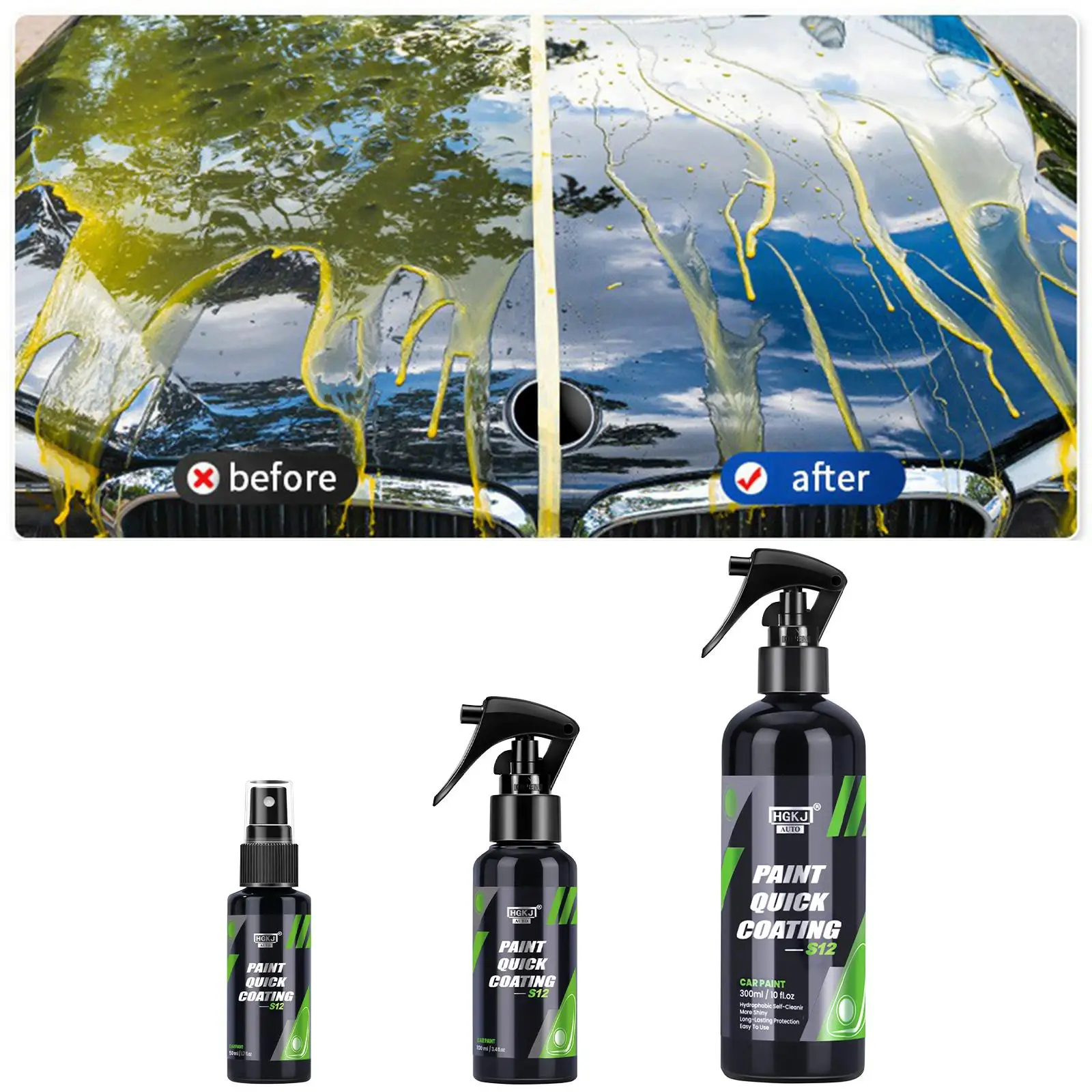 

300 мл 9H краска для автомобиля спрей Гидрофобный лак долговечная защита S12