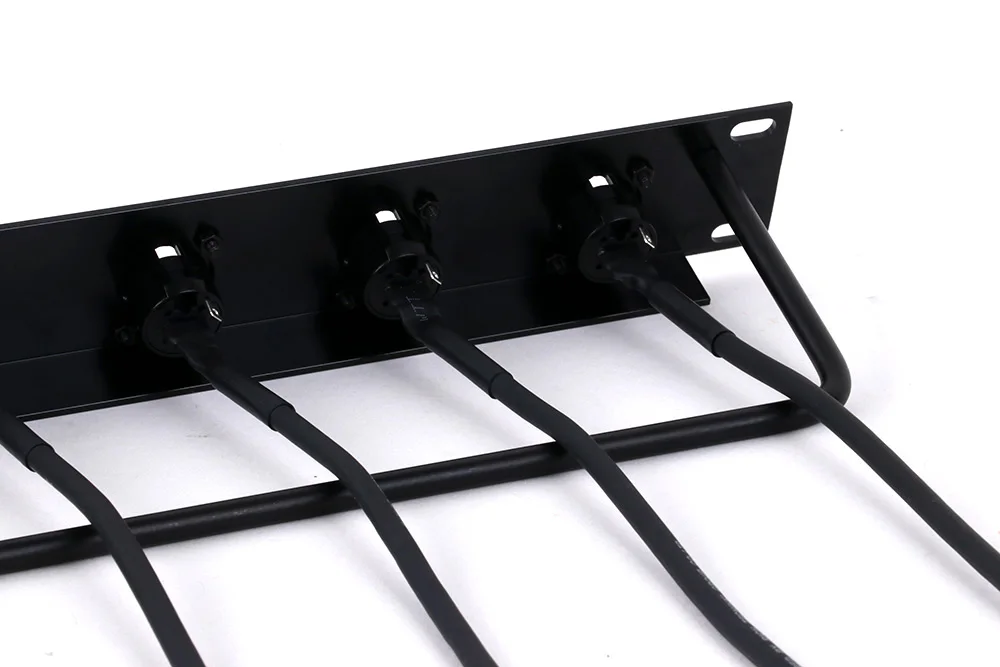 8-Wege 1U Cabinet Jumper Rack, 3-polige XLR-Stecker-Panel-Montagebuchse auf 6,35 mm 1/4 Zoll TRS Jack Pass Through Audio-Verlängerungskabel – Detail 11