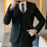 Black Business Suit for Men Professional Formal Workwear Jacket Menswear Set Custom Tailored Clothing from China