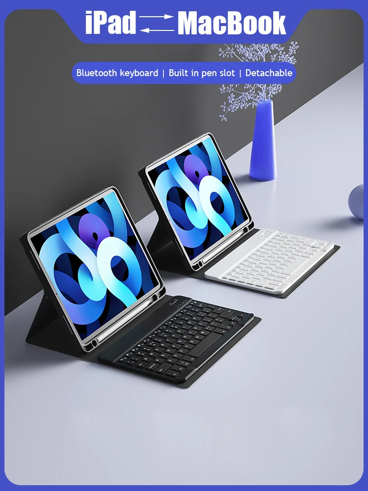 Premium Touchpad Keyboard Case with Wireless Mouse and Tablet Cover