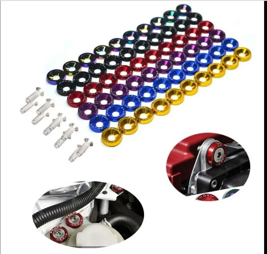 

10set JDM m6 Auto exterior accessories Bumper, license plate Screw decorative gasket universal screw fasteners no logo