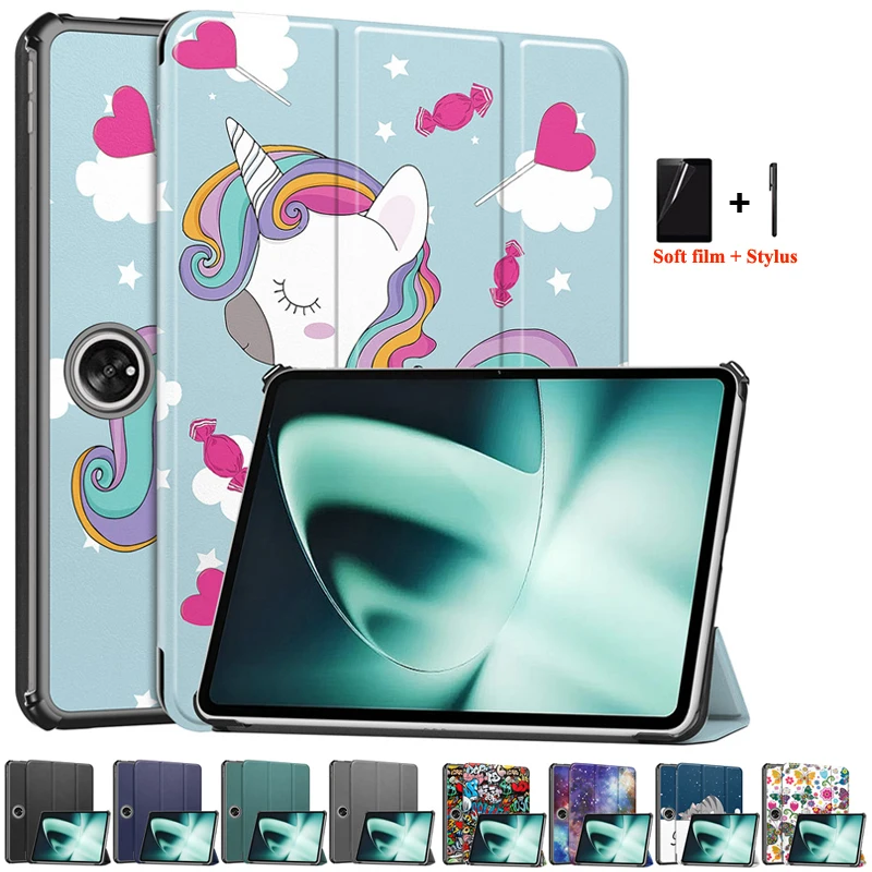 Per Oneplus One Plus Pad Tablet Case 2023 11.61 Pu Leather Tri-Folding Stand Magnetico Flip Stand Per Oneplus Pad Case Cover Film