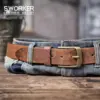 Men’s Genuine Leather Belt – Italian Cowhide with Brass Buckle 1