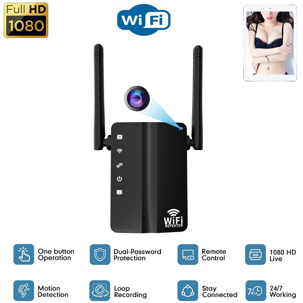 2 In 1 Wifi Range Extender Hd Wireless Ip Camera 750mbps Router Signal