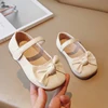 Spring Autumn Girls Leather Shoes with Bow-knot Princess Sweet Single Shoe Cute Soft Comfortable Child Flats Kids Shoes 2