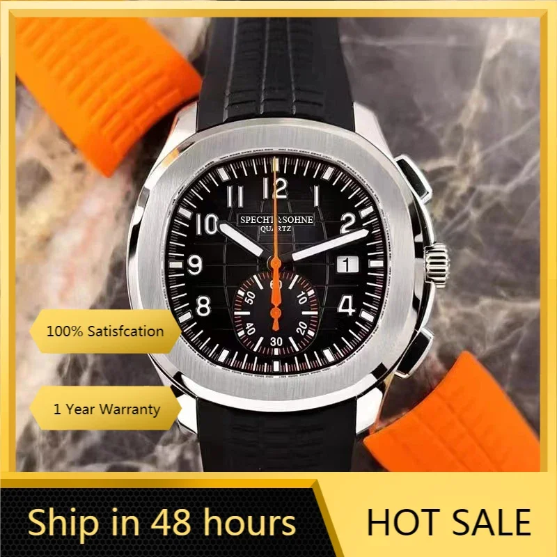 

2024 Specht&Sohne Top Brand Luxury New Fashion Men Watches Rubber Strap Sport Quartz Chronograph Watch Reloj Hombre Waterproof