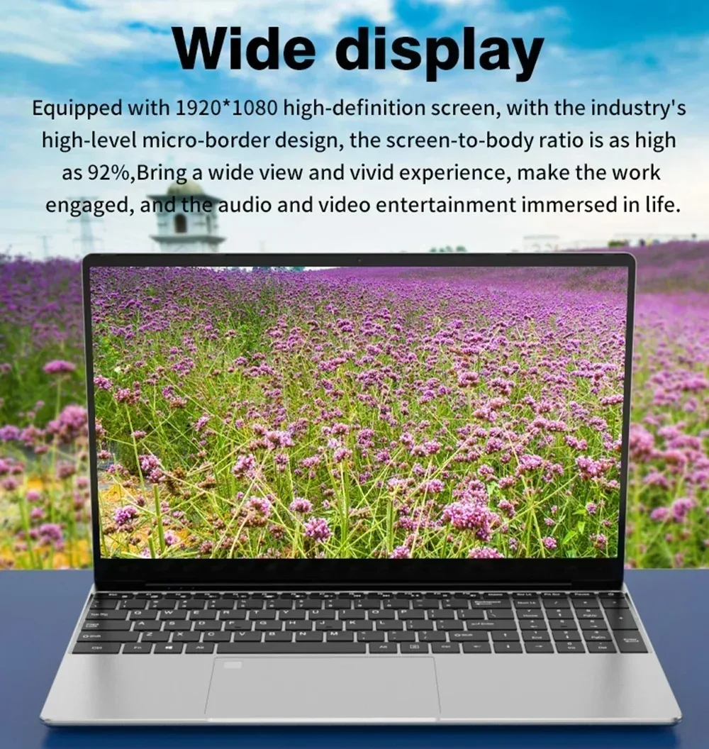 15.6 Inch Laptop 32GB Ram 2TB SSD Windows 11 Notebook Pc  N95 Office Computer with Backlit Fingerprint Wifi Camera