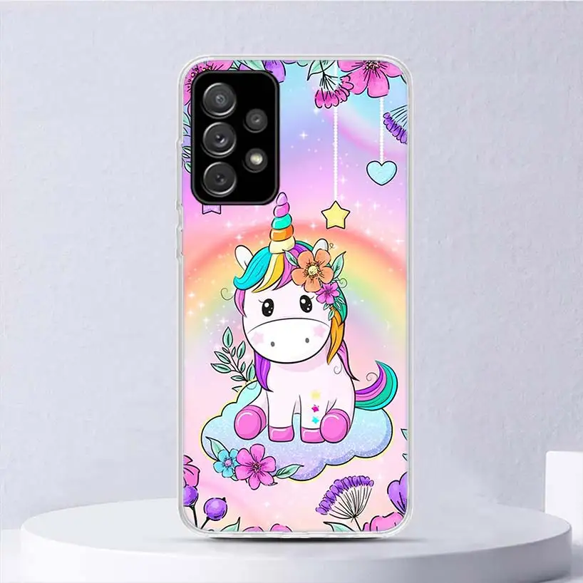 Pink Unicorn Rainbow Soft Phone Case Cover