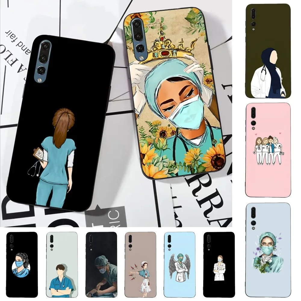 

Nurse cartoon doctors Phone Case For Huawei P 8 9 10 20 30 40 50 Pro Lite Psmart Honor 10 lite 70 Mate 20lite