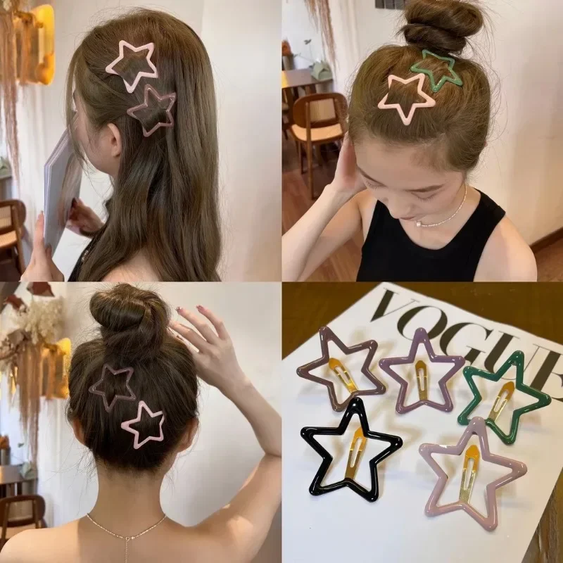 2pc Gute Qualität Kroean Star BB Haarnadel Haar Krallen Clips für Mädchen Frauen Kind Childs Vintage für Geschenk haar Zubehör