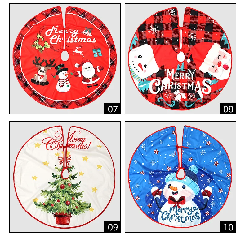 Description Picture 6 of item90CM Round Christmas Tree Skirt Elk Snowman Mat Christmas Decoration Parlor Carpet Home Decorations Christmas Tree Foot