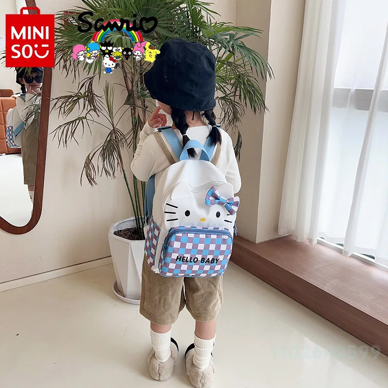 Miniso Hello Kitty New Women's Backpack Fashionable High Quality Girls' Backpack Cartoon Large Capacity Children's Backpack