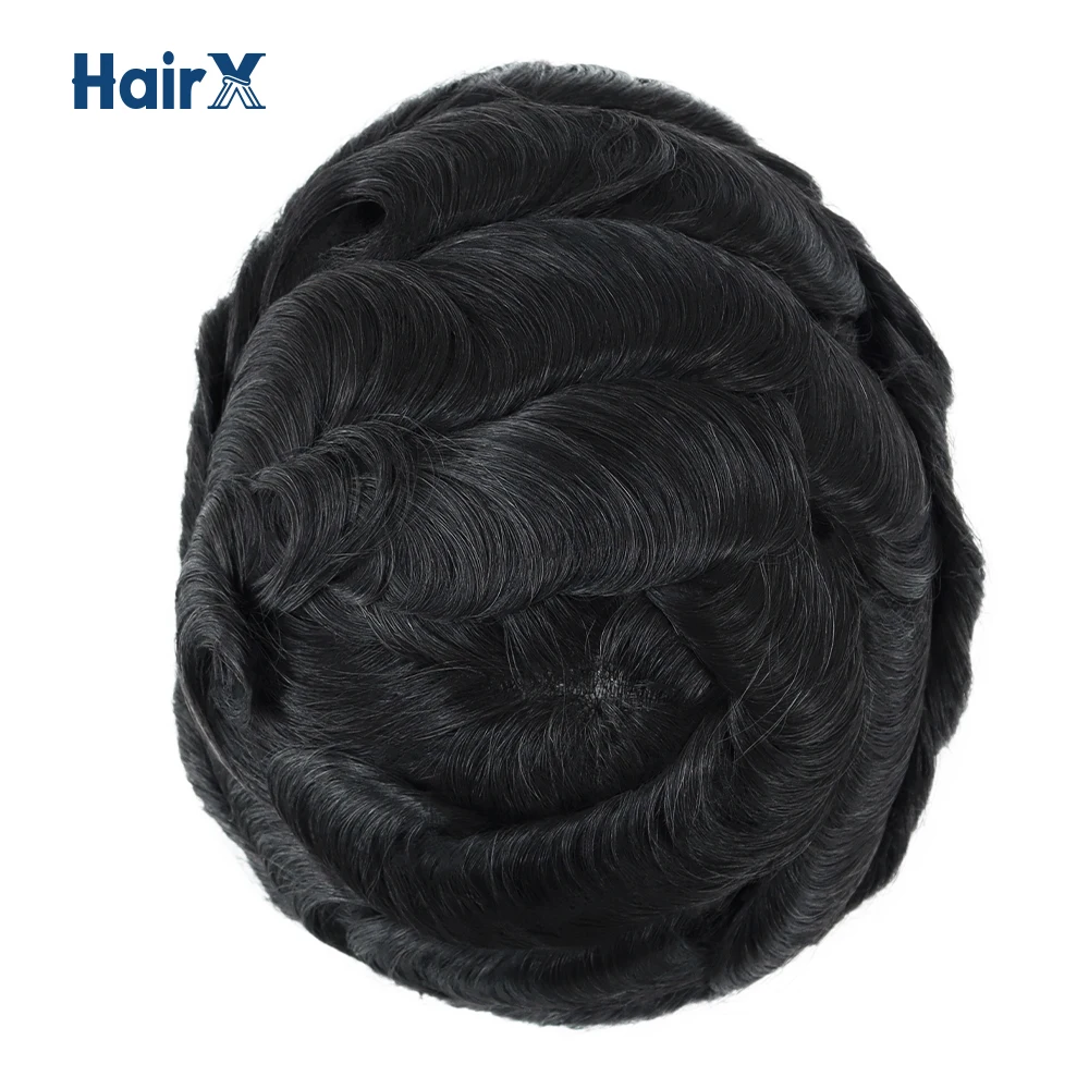 HairX I Skin-prótesis capilar para hombre, Peluca de 0,12-0,14mm, partes únicas, cabello humano indio, Topuee, Envío Gratis