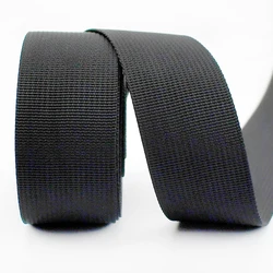 Durable Nylon Webbing Roll for Bag Strap and Decorative Accessories, 5M x 20 - 50mm (Black)