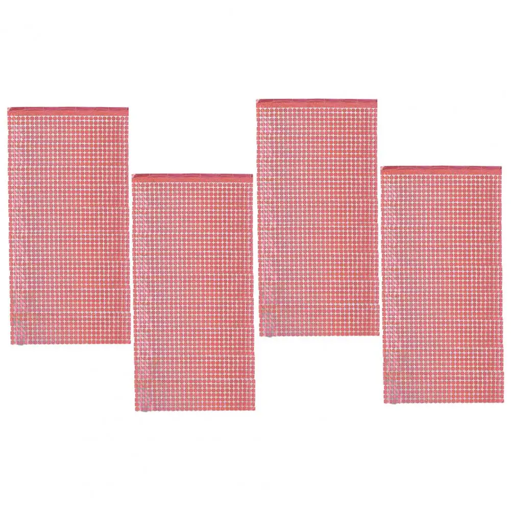 Ulafbwur Glitzer-Fransenvorhang, 4er Set, Rot, 200x100 Cm, Mit Hohlem Kreuz-Design – Perfekt Für Disco, Geburtstag & Partydeko
