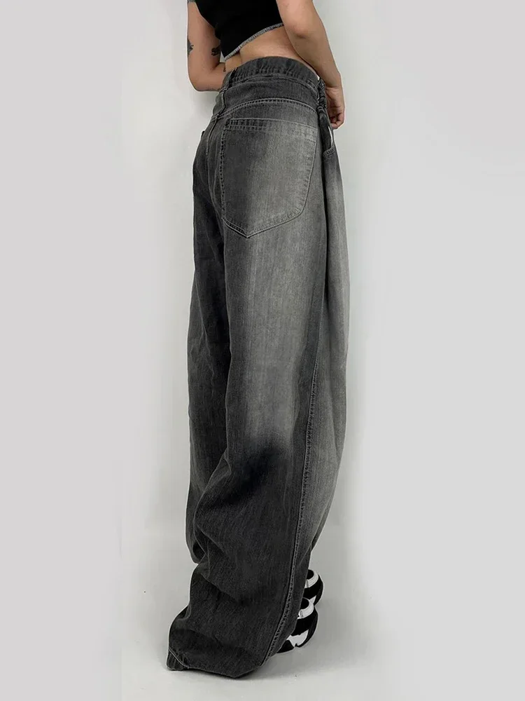 Streetwear Oversized Jeans Women Baggy High Waist Wide Leg Denim Cargo Pants Harajuku y2k Vintage Mom Jeans Korean Style