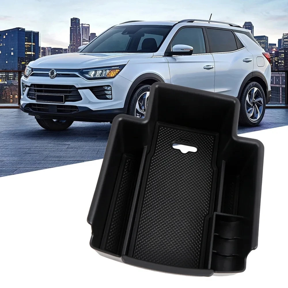 コンソールボックス SSANGYONG 2013 - 2015 Rexton Wのアームレストセンターコンソール収納ボックスステッチRED Ar コンソールボックス SSANGYONG KYRON 2008 2009 2010 2011 2012 2013