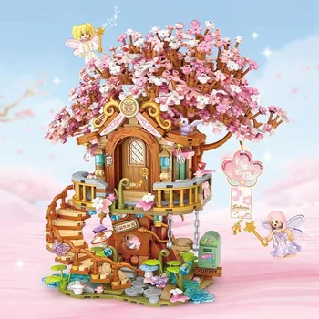 Tree house DIY decoration blocks Home decoration Model Building Blocks toys Assembly Toy Christmas Gift for Children adult 1