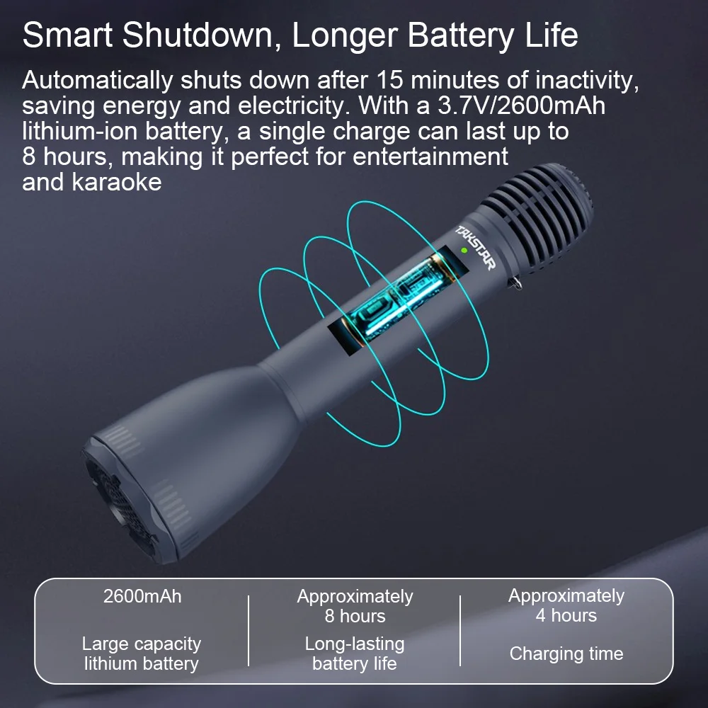 TAKSTAR DA10S Handheld Speech Microphone 2600mAh Rechargeable Mic 7-Mode & 5-Level Volume Adjustable with Windscreen for Speech