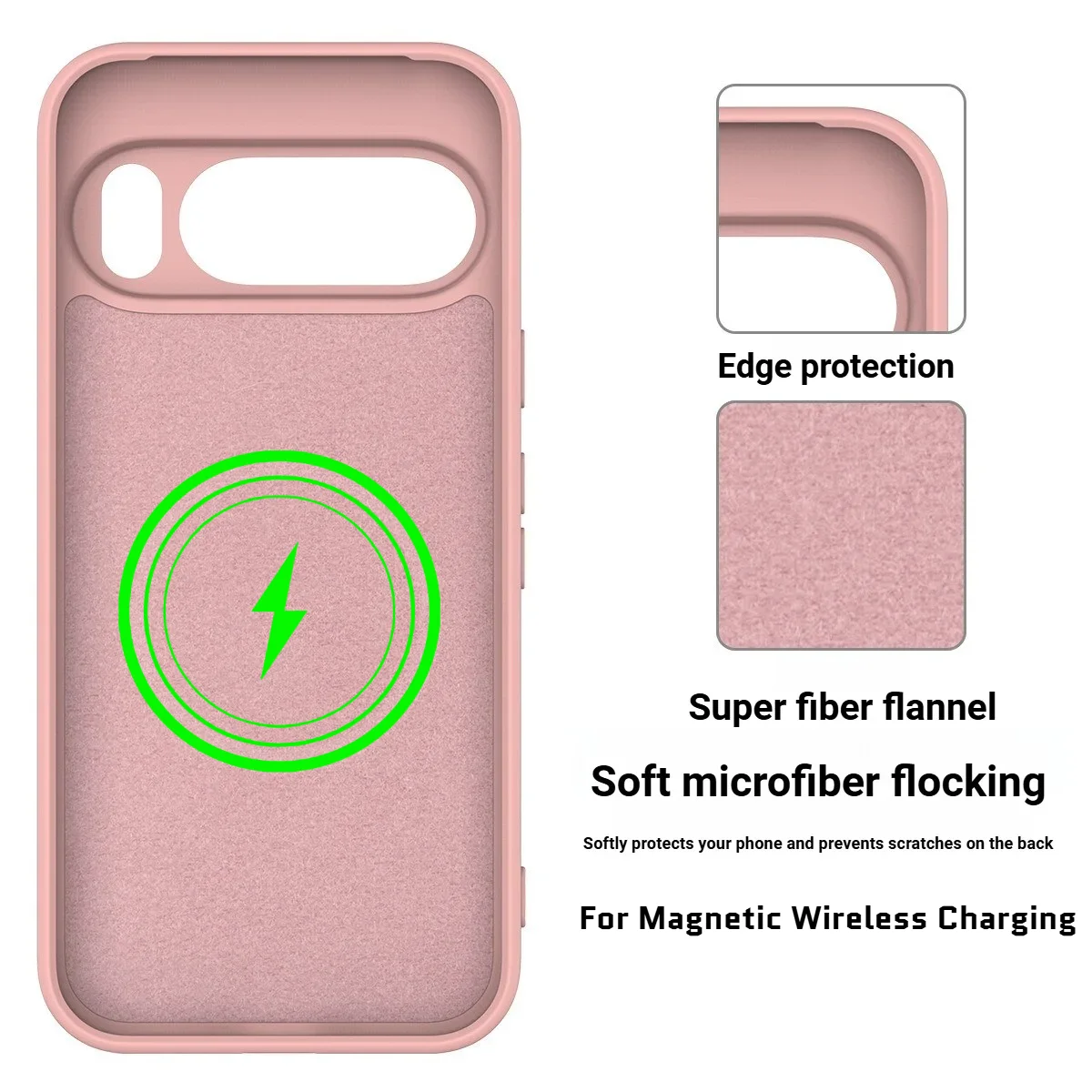 Luxury Macaron Color Liquid Silicone Magnetic Phone Case with Skin Touch Fleece Cover