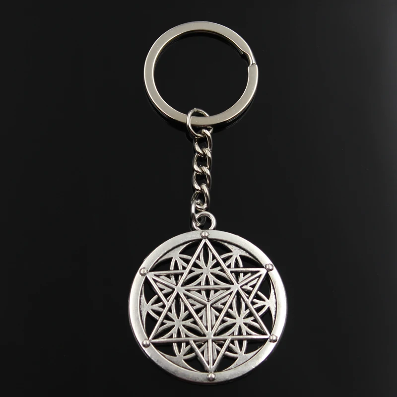 Mode Keychain 45x40mm Yoga Blume Des Lebens Datura Stramonium Silber Farbe Anhänger DIY Männer Schmuck Auto Schlüssel ring Halter Geschenk